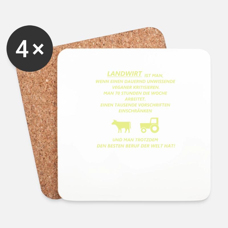 Landwirt - Untersetzer (4er-Set) - Weiß
