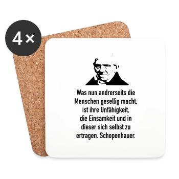 Schopenhauer: Was nun andrerseits die Menschen ge - Untersetzer (4er-Set) - Weiß - Vorne