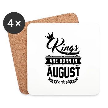 Kings are born in August - Untersetzer (4er-Set) - Weiß - Vorne
