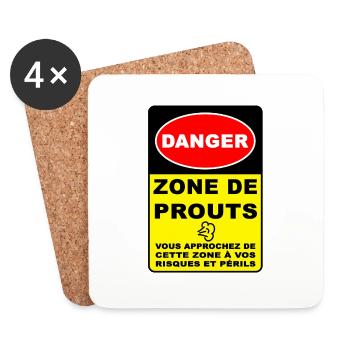 Zone de Prouts - Dessous de verre (lot de 4) - blanc - Devant