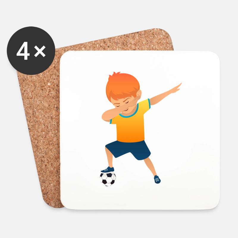 Soccer Boy Dab Dance - Untersetzer (4er-Set) - Weiß