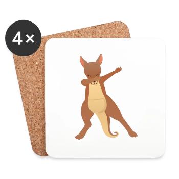 Kangaroo Dab Dance - Dessous de verre (lot de 4) - blanc - Devant