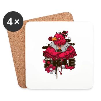 Aigle Rouge - Dessous de verre (lot de 4) - blanc - Devant