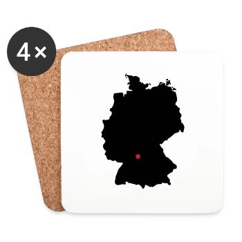 Allemagne Stuttgart Würzburg - Dessous de verre (lot de 4) - blanc - Devant