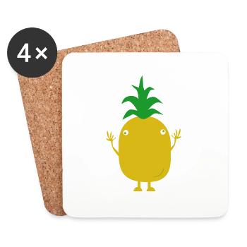 ananas - Untersetzer (4er-Set) - Weiß - Vorne
