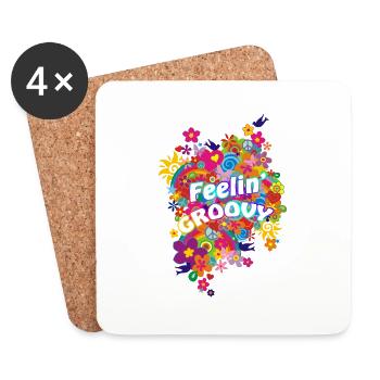 NEW FLOWER POWER RAINBOW - feelin 'groovy - Dessous de verre (lot de 4) - blanc - Devant