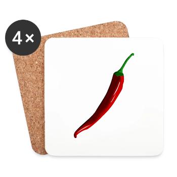 Du piment - Dessous de verre (lot de 4) - blanc - Devant