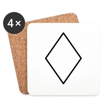 Mathematics diamond symbol- - Coasters (set of 4) - white - Front