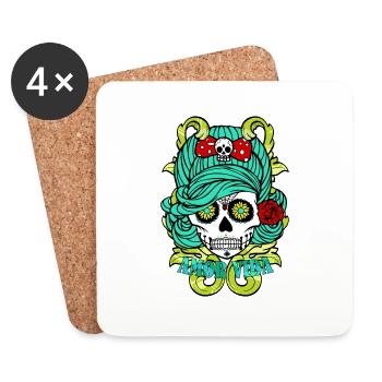 amor vida skull - Dessous de verre (lot de 4) - blanc - Devant