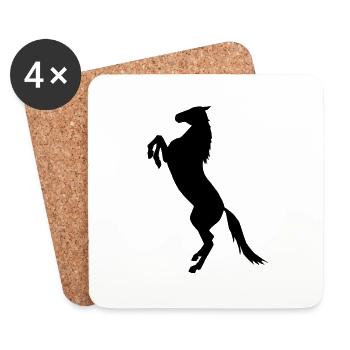 élevage de chevaux - Dessous de verre (lot de 4) - blanc - Devant