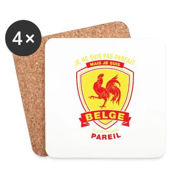 Belge Parfait - Dessous de verre (lot de 4) - blanc - Devant