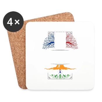 Racines Indiennes - Dessous de verre (lot de 4) - blanc - Devant