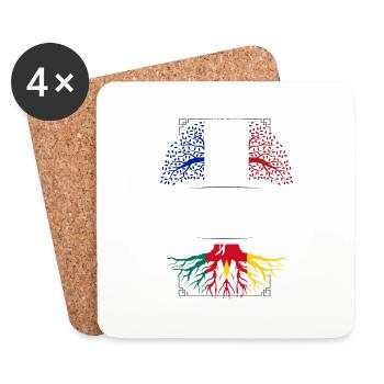 Racines Camerounaises - Dessous de verre (lot de 4) - blanc - Devant