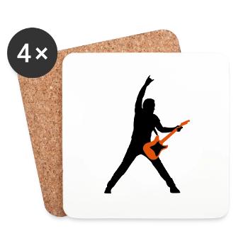 rock_gitarrist_2c - Dessous de verre (lot de 4) - blanc - Devant