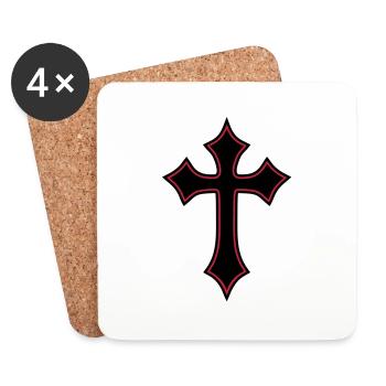 Gothic Cross__V004 - Dessous de verre (lot de 4) - blanc - Devant