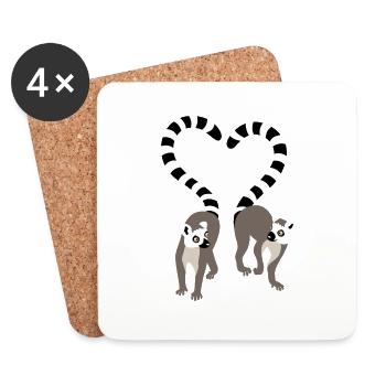 lemur love collection - Dessous de verre (lot de 4) - blanc - Devant