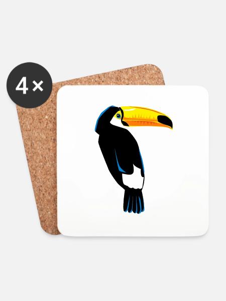 Tukan Vogel Exotisch - Tucan Design Exotic - Untersetzer (4er-Set) - Weiß
