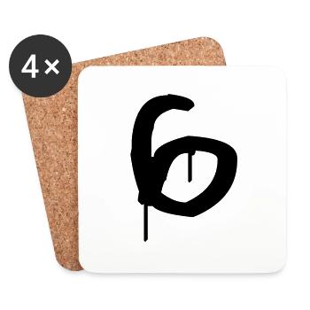 Graffiti : 6 - Dessous de verre (lot de 4) - blanc - Devant