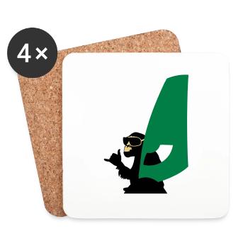 windsurfer monkey - Untersetzer (4er-Set) - Weiß - Vorne