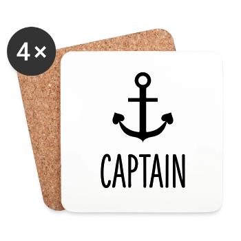 équipage - Capitaine équipage de voile équipage - Dessous de verre (lot de 4) - blanc - Devant