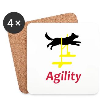 Agility Hürde Vektor - Untersetzer (4er-Set) - Weiß - Vorne
