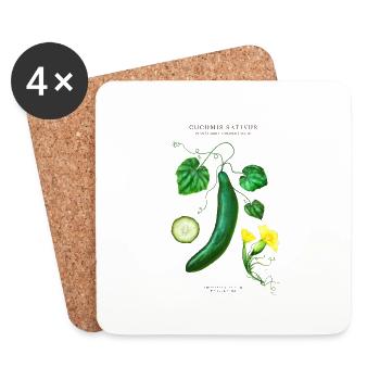 THE PLANTSPLATE FARM - Cucumis Sativus - Untersetzer (4er-Set) - Weiß - Vorne