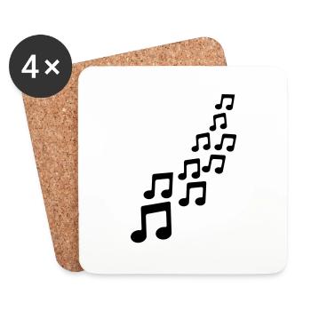 music_noten___f1 - Coasters (set of 4) - white - Front