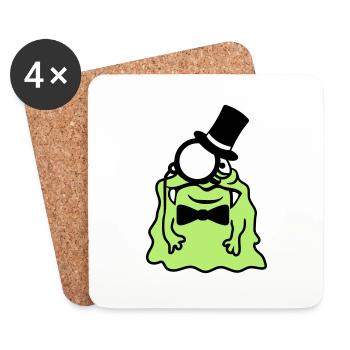Monsieur messieurs cylindre monocle riche glibber - Dessous de verre (lot de 4) - blanc - Devant