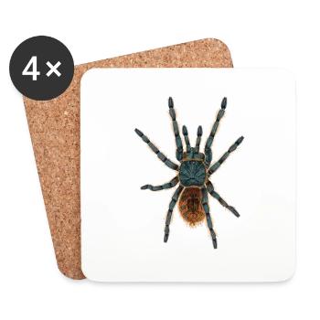 Spinne Vogelspinne ohne Schatten Illustration - Untersetzer (4er-Set) - Weiß - Vorne
