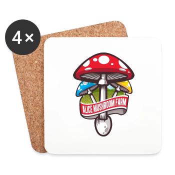 alice mushroom farm - Dessous de verre (lot de 4) - blanc - Devant