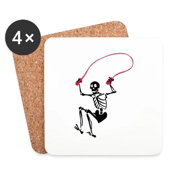 Skeleton jumping rope - Coasters (set of 4) - white - Front