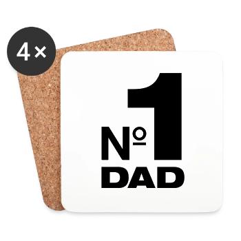 Nummer 1 Dad bester Vater Papa Vati Eltern Kinder - Untersetzer (4er-Set) - Weiß - Vorne