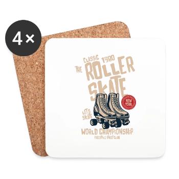 Roller Skate - Untersetzer (4er-Set) - Weiß - Vorne