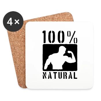 100_pro_natural_f1 - Coasters (set of 4) - white - Front