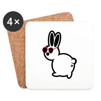 comic hase - Untersetzer (4er-Set) - Weiß - Vorne