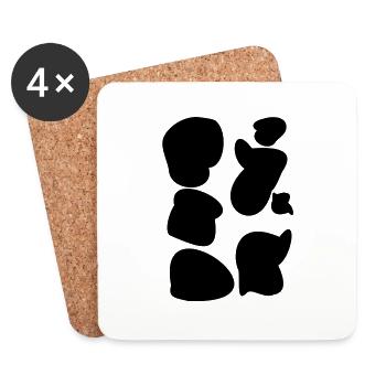 Happy moo cow cows spots 1c - Coasters (set of 4) - white - Front