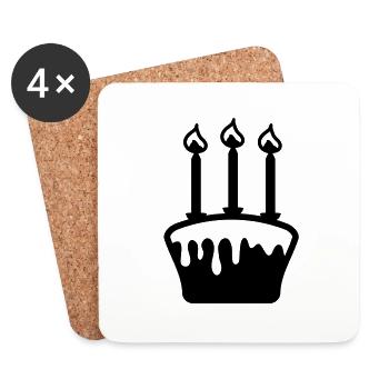 birthday_cake_1__f1 - Dessous de verre (lot de 4) - blanc - Devant