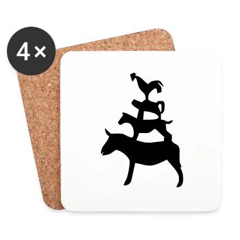 Bremer Stadtmusikanten / Bremen town musicians - Untersetzer (4er-Set) - Weiß - Vorne