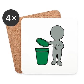 trashcan man 3c - Coasters (set of 4) - white - Front