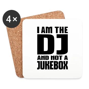DJ Jukebox - Dessous de verre (lot de 4) - blanc - Devant