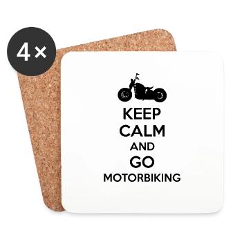 Motorrad Fahren, geschenk keep calm motorbike - Untersetzer (4er-Set) - Weiß - Vorne