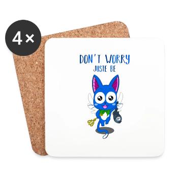 don't worry be happy - Dessous de verre (lot de 4) - blanc - Devant