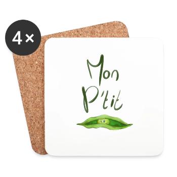 mon ptit pois - Dessous de verre (lot de 4) - blanc - Devant
