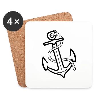 ancre du bateau_a1 - Dessous de verre (lot de 4) - blanc - Devant