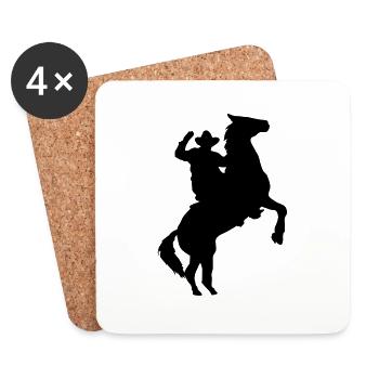 Cowboy - Untersetzer (4er-Set) - Weiß - Vorne