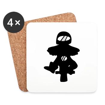 hi tanks biker moto - Coasters (set of 4) - white - Front
