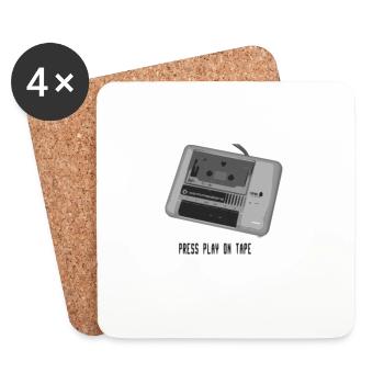 C64 Datasette - Coasters (set of 4) - white - Front