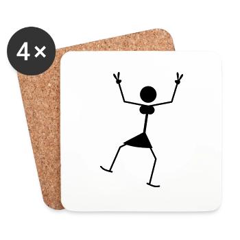 Cool Party Woman - Coasters (set of 4) - white - Front