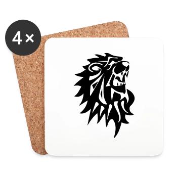 lion - Coasters (set of 4) - white - Front