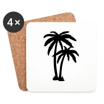palme_f1 - Dessous de verre (lot de 4) - blanc - Devant
